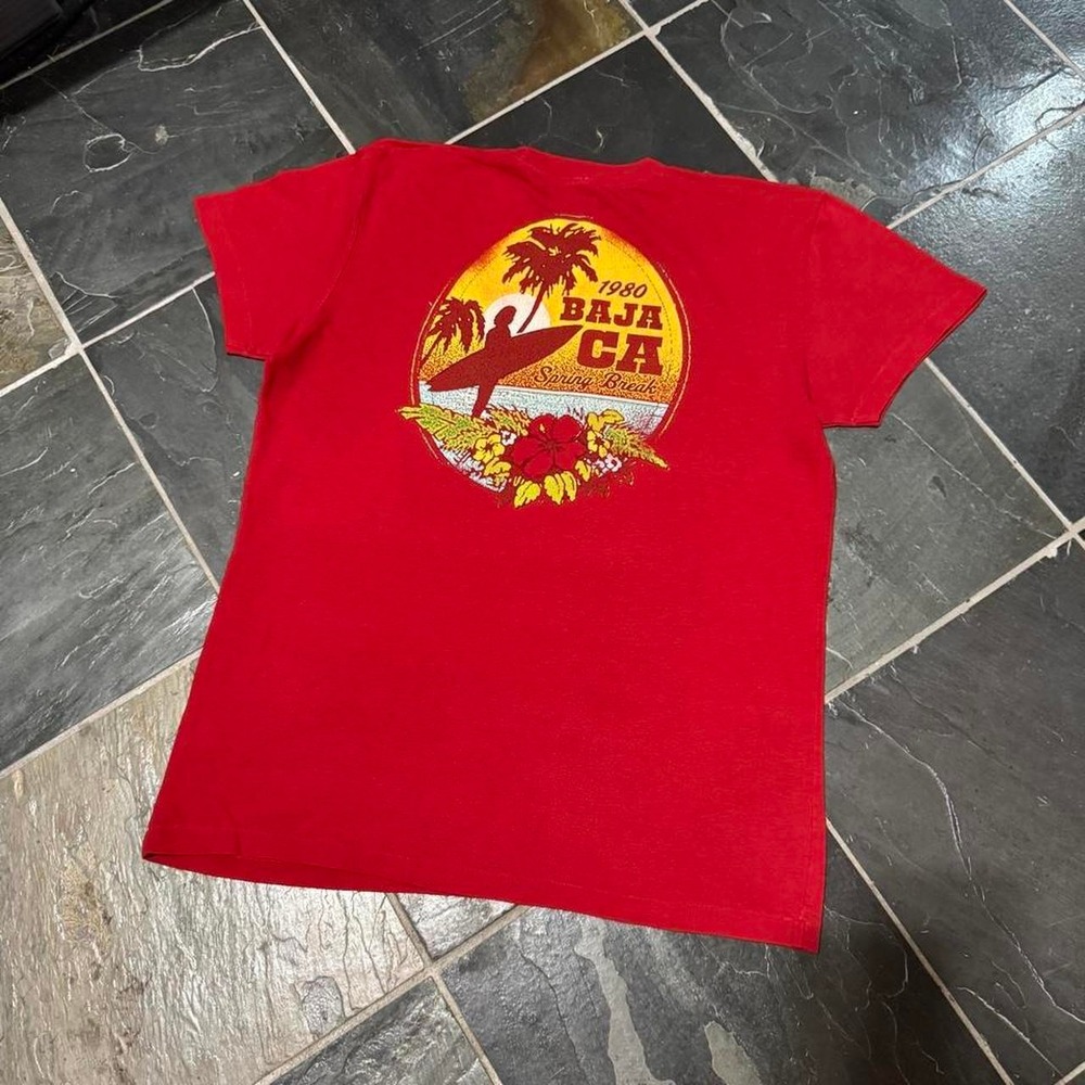 VINTAGE 80s Hollister Baja California Surfwear Graphic Tee - Medium - Picture 3 of 8